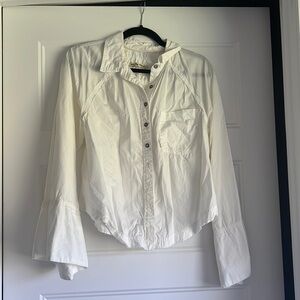 NWOT Free People flowy sleeve button down.